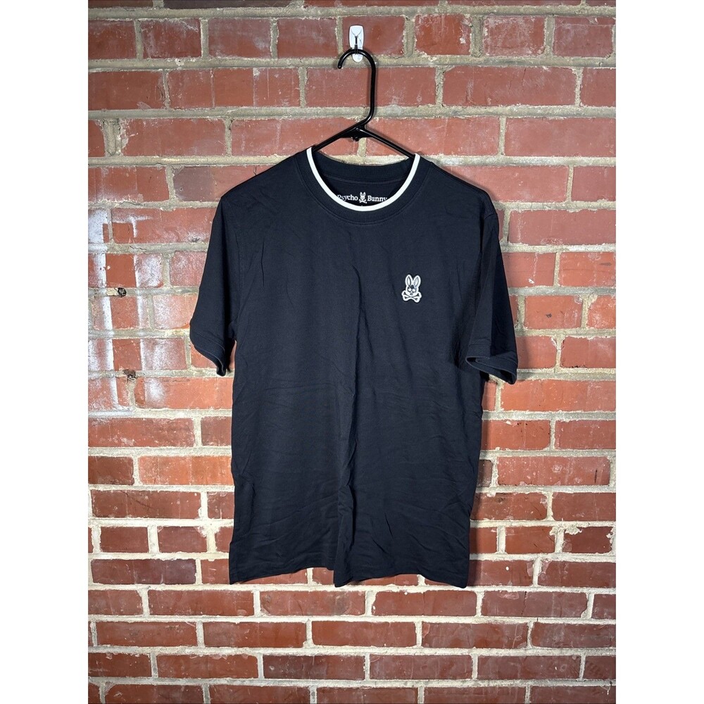 Psycho Bunny Serge Basic Crew Neck Fashion Black Unique Shirt Adult Size M (5)
